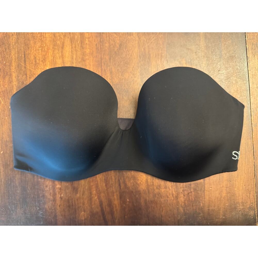 Simone Perele black strapless underwire bra 34DD